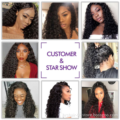 Wholesale Unprocessed Indian Human Hair 13*4 lace frontal wig 100% loose deep wave for black women wig